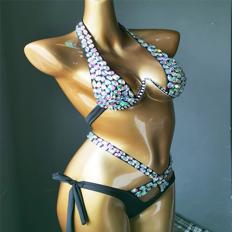 2021 venera atostogų kristalų bikini komplektas diamond maudymosi kostiumėliai, kalnų krištolas maudymosi kostiumą bling akmenys maudymosi kostiumėlį paplūdimio
