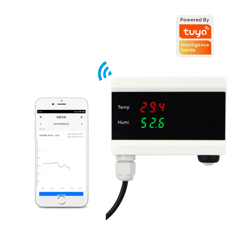 Tuya WiFi Smart Temperatūros Jutiklio Termometras Detektorius Smart Gyvenimo App Namų Termostatas Kontrolės Signalizacijos Nuotolinio Stebėti Šaldiklio Bandymas