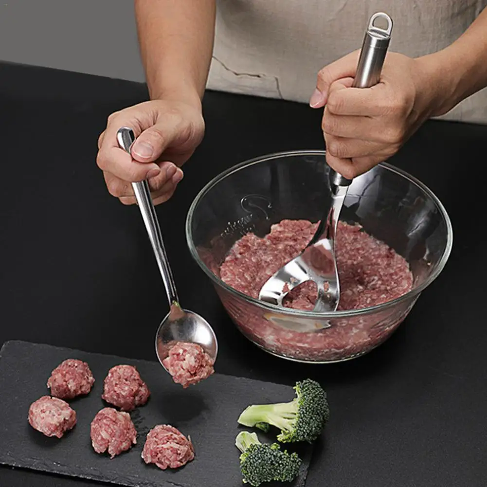 Non-Stick Kūrybos Meatball Maker Šaukštas Mėsos Baller Su Elipsės Formos Nutekėjimo Skylę Kamuolys Pelėsių Virtuvės Indų Įtaisą Mėsos Įrankis