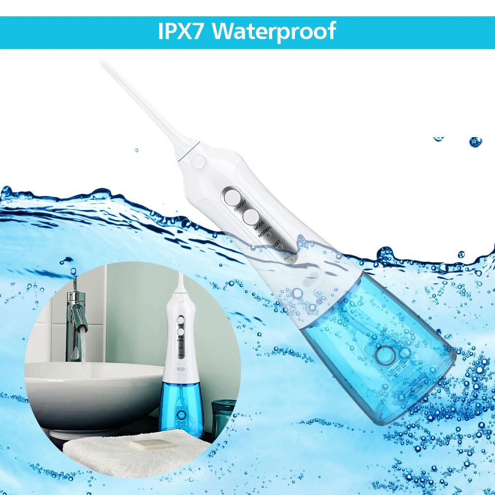IPX7 Vandens Flosser Žodžiu, Irrigator USB Įkrovimo Belaidžius Dantų Nešiojamų Vandens Srove 300ML Vandens Bakas Dantų Cleaner Kelionės