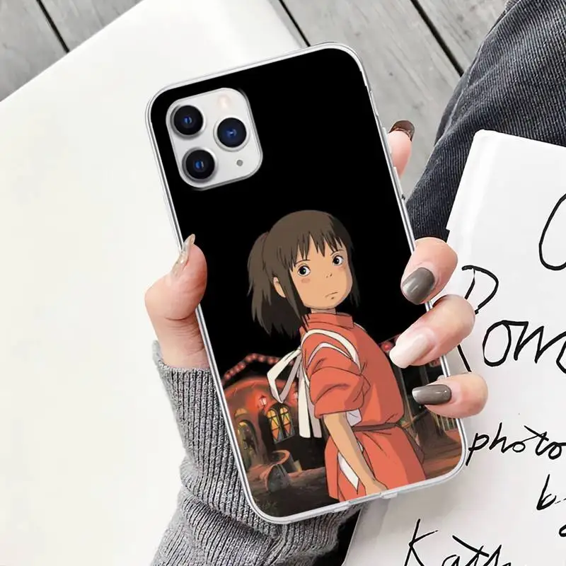 Studio Ghibli Atkakli Toli Totoro Skaidraus Mobiliojo Telefono Dangtelį Atveju IPhone 12 11 Pro Max Xs X Xr 7 8 6 6s Plius 5s Se 2020 m.