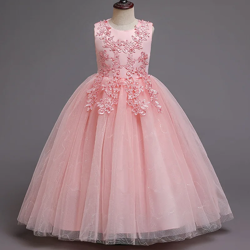 Mergina Vestuvės Dress Europa Ir Jungtinės Amerikos Valstijos High-End Gimtadienio Ilgai Prom Veiklos Princesė Dress Vaikams Drabužių