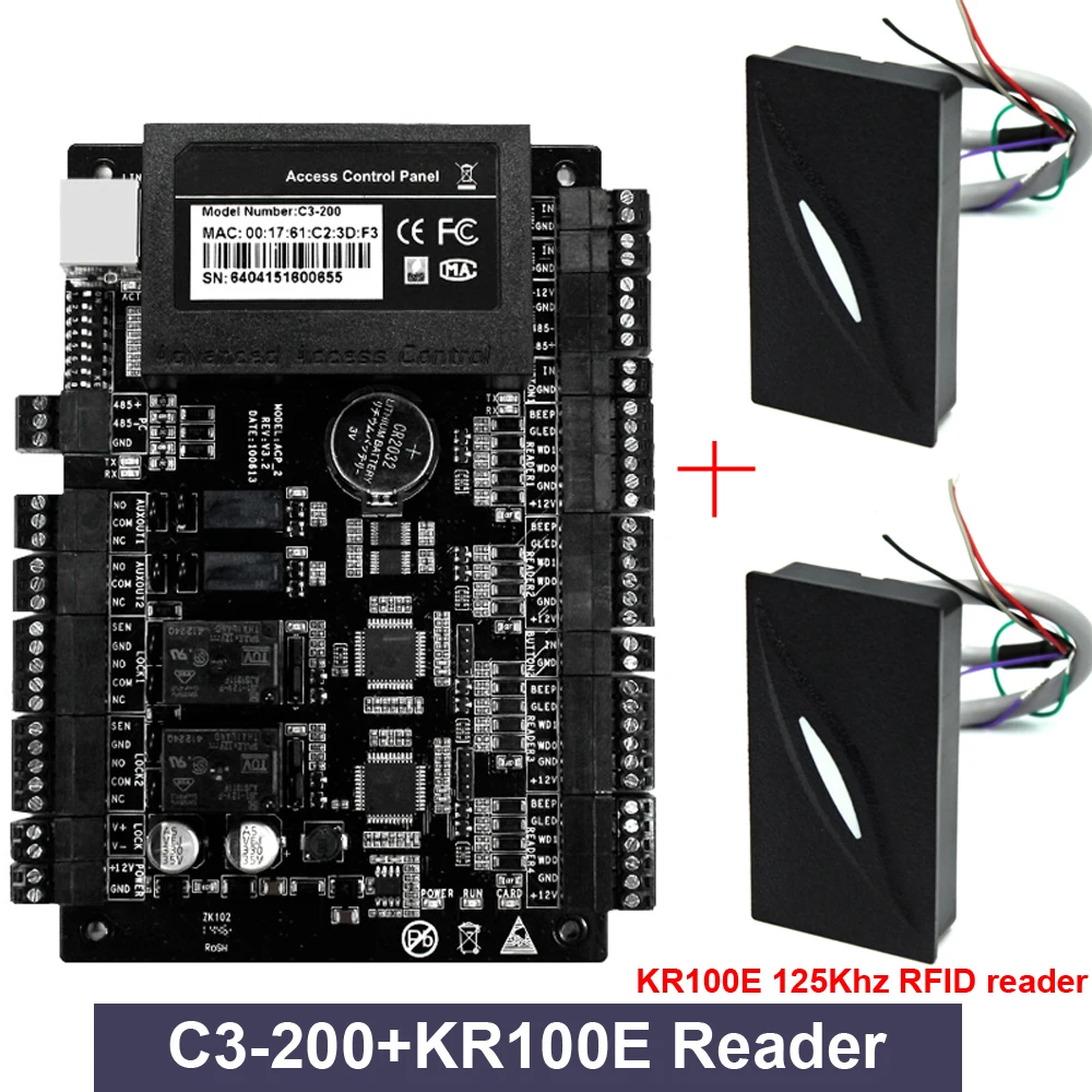 KR100E C3-200 rinkinys IP Durų Prieigos Valdymo Skydą, TCP/IP, RS485 Komunikacijos Išplėstinės Prieigos Kontrolės Wiegand 26