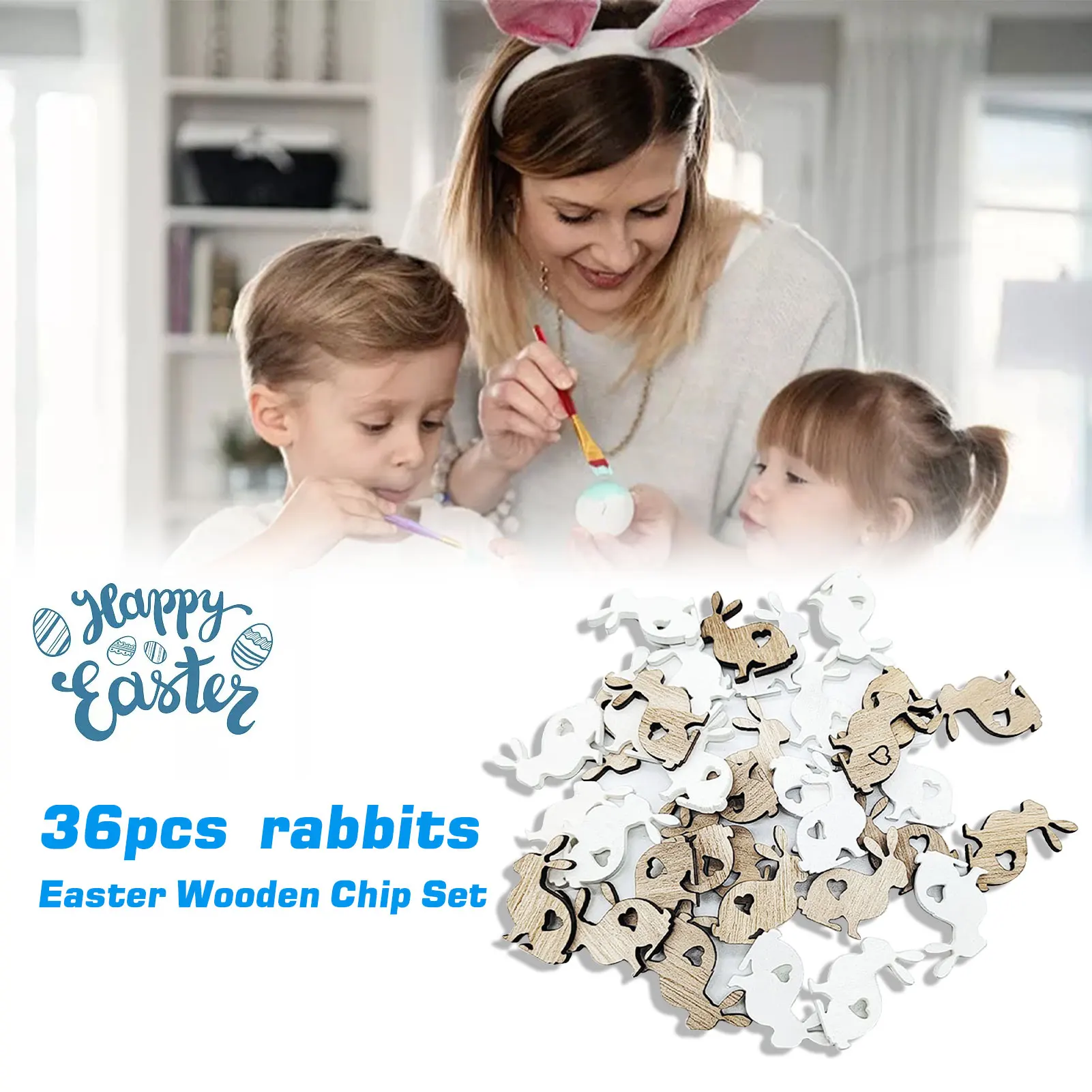 2021 Metais Medinės Velykų Apdailos Rabbit Paukščių Kiaušinių Vištų Ornamentu Amatų Idealus, 