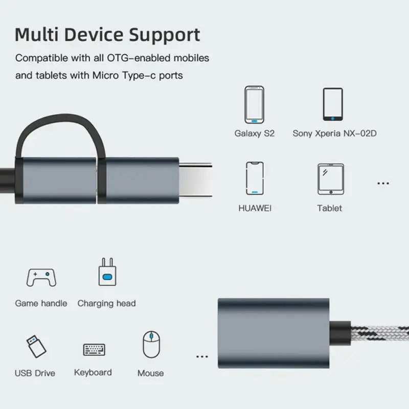2 In 1 USB 3.0 OTG Adapterio Kabelio Tipas-C Micro USB Į USB 3.0 Sąsaja Įkrovimo Kabelis Linija mobiliųjų Telefonų Konverteris mobilusis telefonas