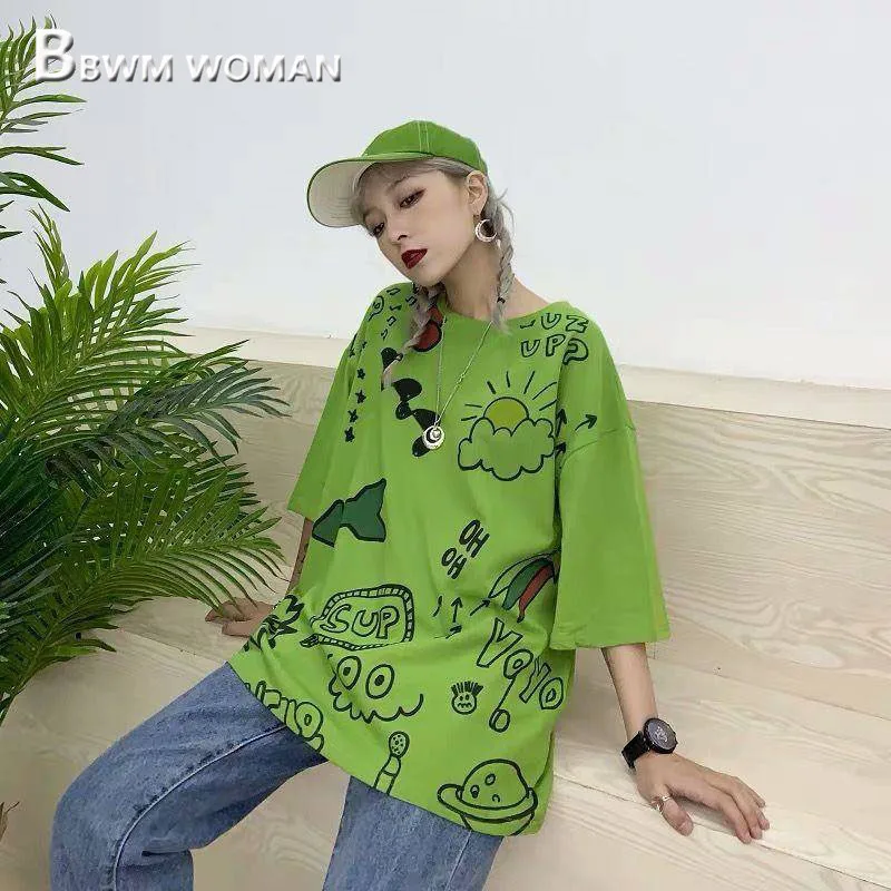 Avokado Vaisių Spausdinti Moterų Marškinėliai Harajuku, Žalios Spalvos Apvalios Kaklo Moterų Tee Marškinėliai