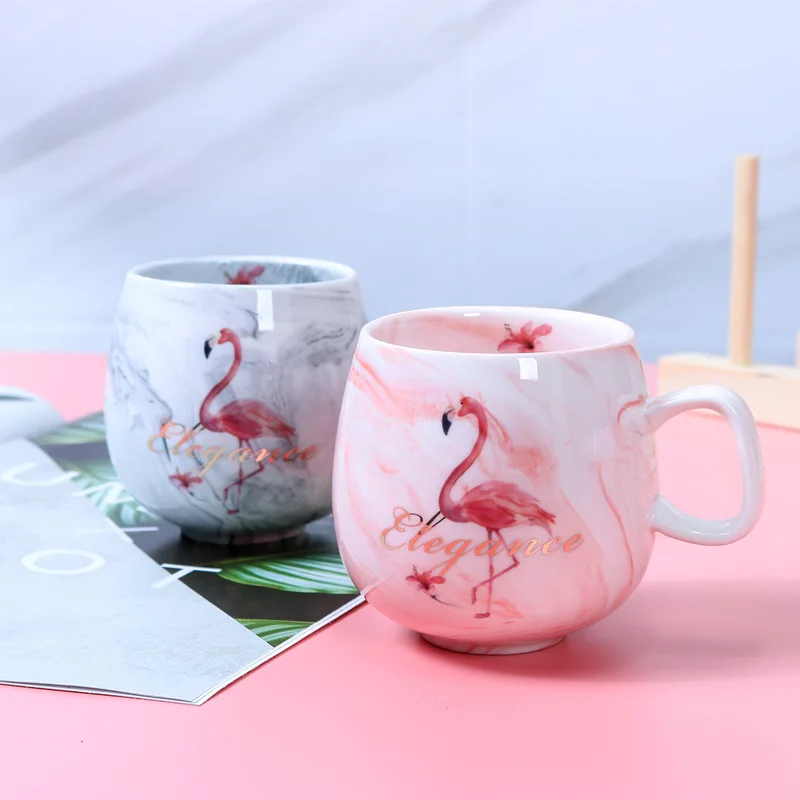 Kūrybos Marmurinė Keramikos Puodelis Flamingo Kavos Puodelis Arbatos Puodelio Biuras, Baras Drinkware Dovana