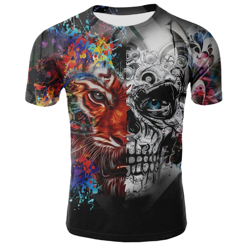 2021 naujas Lašas laivas 3D atspausdintas T-shirt vyrai moterų marškinėlius punk stiliaus viršaus tees kaukolė marškinėliai gotikos marškinėlius azijos dydis 6XL sporto salė