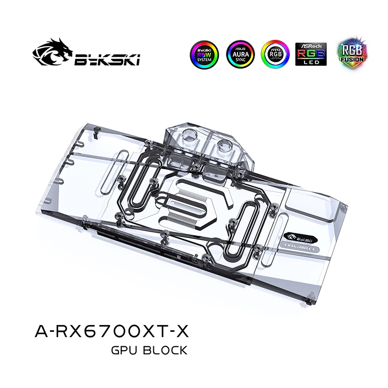 Bykski A-RX6700XT-X, RX 6700 XT GPU Vandens Blokas AMD/Sapphire/XFX/ASROCK RX 6700 XT Kortelės, VGA Blokas,GPU Skysčio Aušintuvas