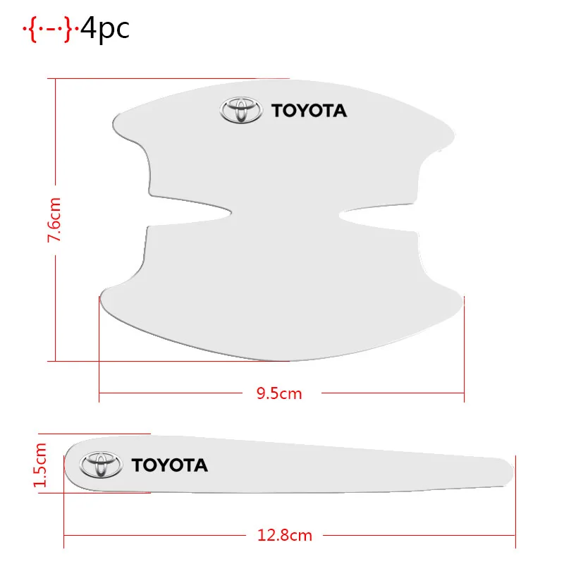 8Pcs skaidrūs Automobilio Durų Rankena Apsaugos Lipdukas Toyota corolla hilux auris camry rav4 
