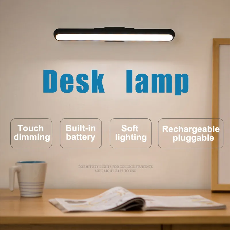 Stalo Lempos šviesos srautą galima reguliuoti Touch Stalo Lempa Studijuoti Pagal Kabineto Naktį Šviesos diodų (Led Naktiniai Sienos Lempos Magnetinės Juostelės USB Šviesos Juosta