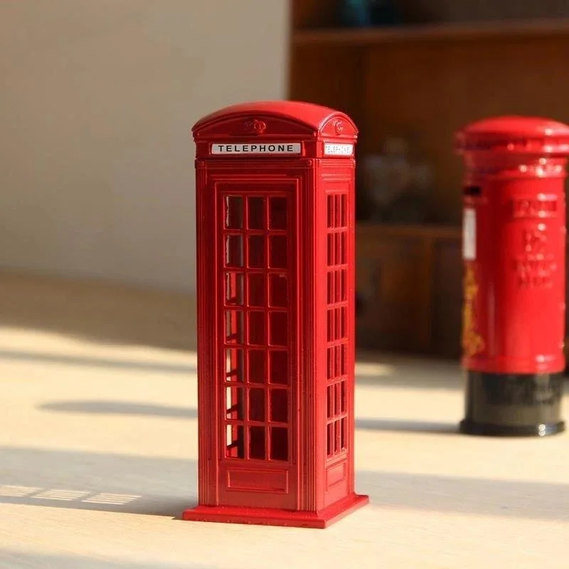 Telefono Būdelė Piggy Bank Raudona Metalo Didžiosios Britanijos Londono Gatvės Telefono Modelis Pašto Dėžutę Monetų Taupyklė Vaikai Derliaus Pašto Pinigų Puodą
