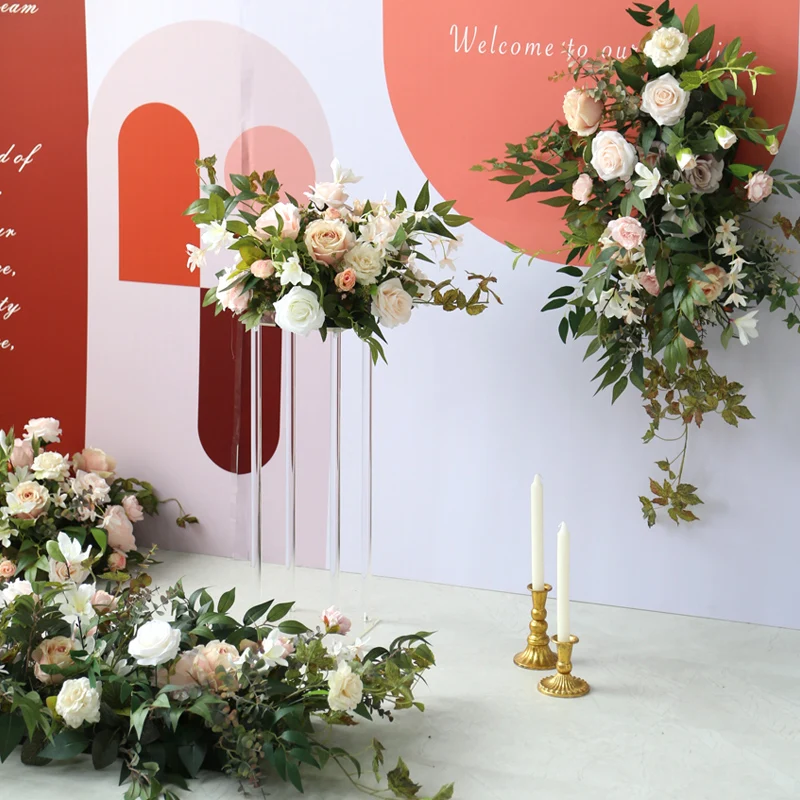 JAROWN Individualų Vestuvių Gėlių Dekoracija Dirbtinių Gėlių Eilės Pasirašyti Sveiki Gėlių Šalies Arkos Fone Sienos Kabo Gėlės