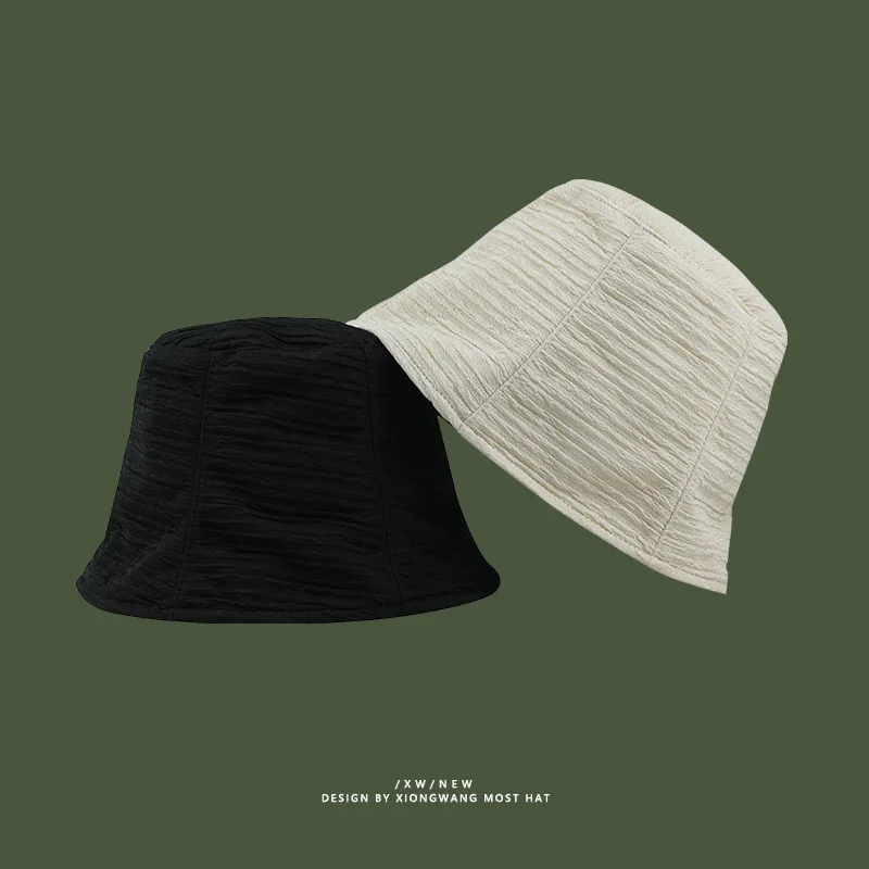 Moterų kibiro kepurę korėjos vasaros vientisos spalvos Dangtelis Japonijos mielas šifono plonas atspalvį Kibirą skrybėlių Mados lauke, pavėsyje, kibiro kepurę
