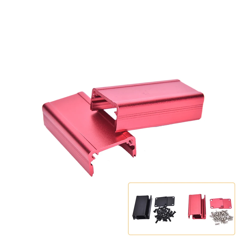 1Pcs Ekstruzinio Aliuminio Dėžutė Juoda Raudona Talpyklos Elektroninių Projekto Atveju PCB 50x25x25mm Šilumos Išsklaidymo Aliuminio Dėžutė