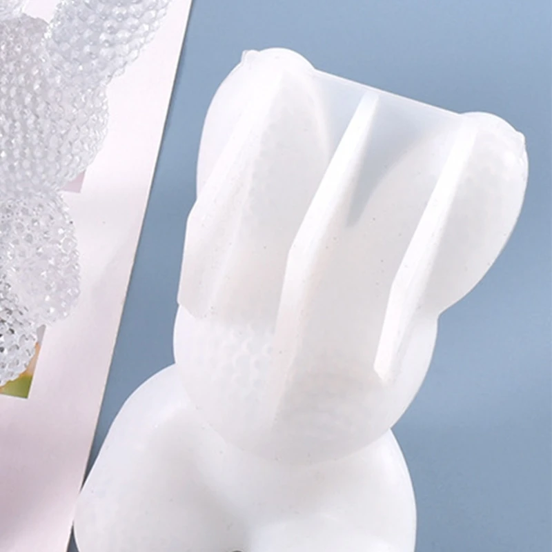 Crystal Epoksidinės Dervos Pelėsių 3D Triušis Zuikis Darbalaukio Ornamentu Liejimo Silikono Formų Medžiagos Kristalų Pelėsių Muilo Priėmimo