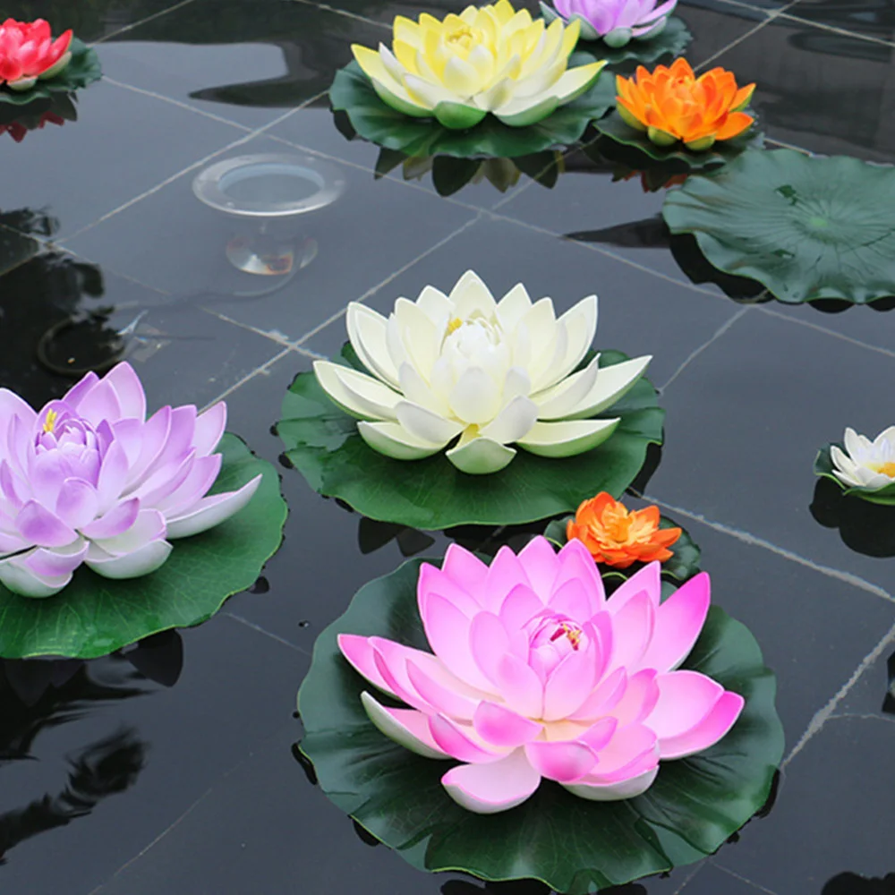 10vnt Dirbtinis Lotus Dekoratyvinis EVA Medžiagos Patvarus Lotus Vandens Paviršiaus Baseinas