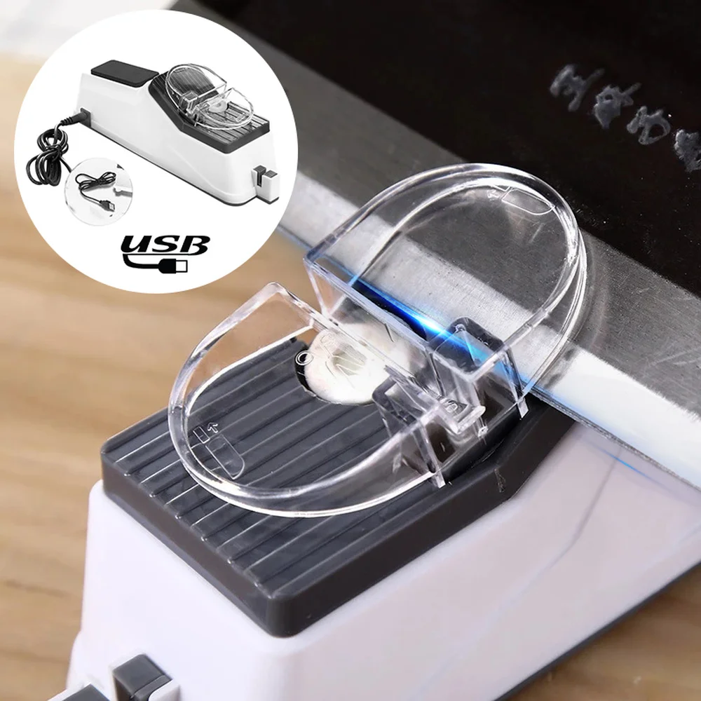 USB Elektrinis Peilis Drožtukas Virtuvės Profesinės Pasukimo Akmens Drožtukas Automatinė Lengva Greitai Peilių Žirklių Galandimas Mašina