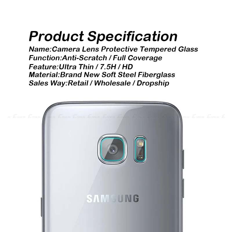 3pcs Galinio vaizdo Kameros Objektyvo Apsaugos Samsung Galaxy S8 S9 S7 S6 Krašto Plus Pastaba 8 5 Grūdintas Stiklas Galinis Screen Protector Filmas