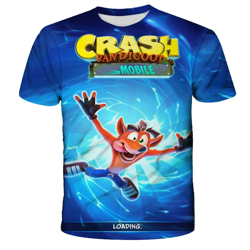 2021 Juokinga 3D baby Crash Bandicoot Marškinėliai vaikams Užsakymą trumpomis Rankovėmis T Shirts vasaros aukštos kokybės juokinga, Vaikų drabužiai viršų