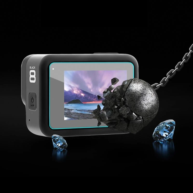 Grūdintas stiklas screen protector, sporto fotoaparato priedai GoPro Hero 8