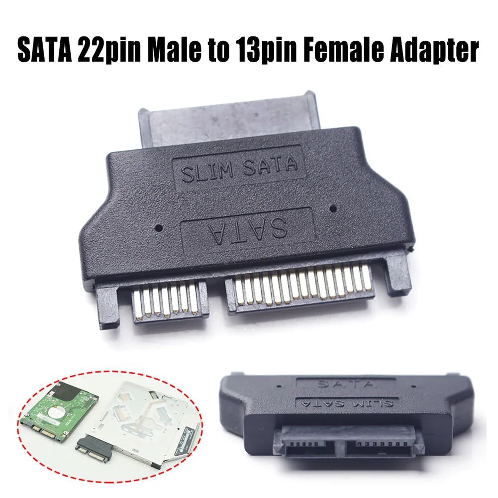 Karšto Parduoti!SATA Adapteris Serial ATA 7+15 22pin Vyrų Slim 7+6 13pin Moterų Adapteris, Skirtas Desktop Laptop HDD, CD-ROM Kietasis Diskas