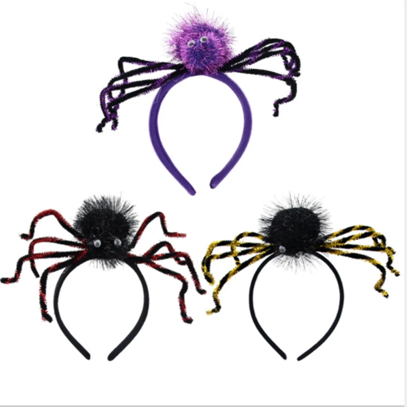 Kūrybinės 3 Spalvų Voras Baisu Voras Lankelis Vaikų, Suaugusiųjų Hairband Galvos Apdangalai Helovinas Dress Up Rekvizitai Šalis, Plaukų Aksesuarai