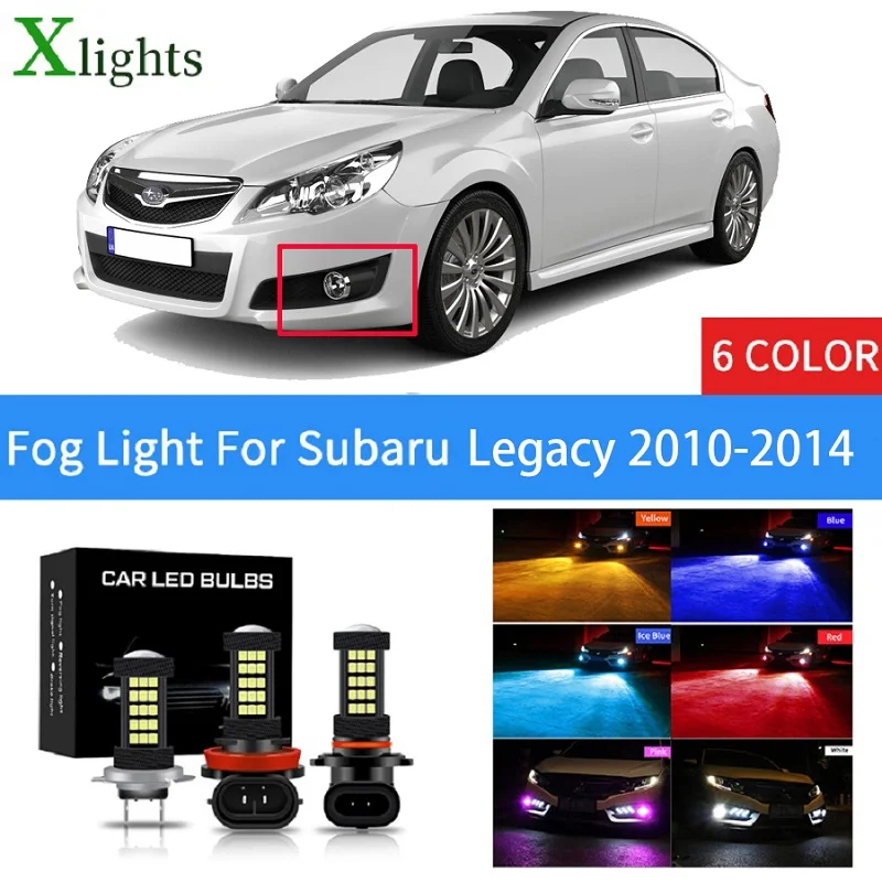 Automobilio LED Rūko Šviesos Subaru 2010 2011 2012 2013 Foglamp Lemputes Ledo Lempa, Mėlyna Balta Geltona Raudona Dieniniai žibintai