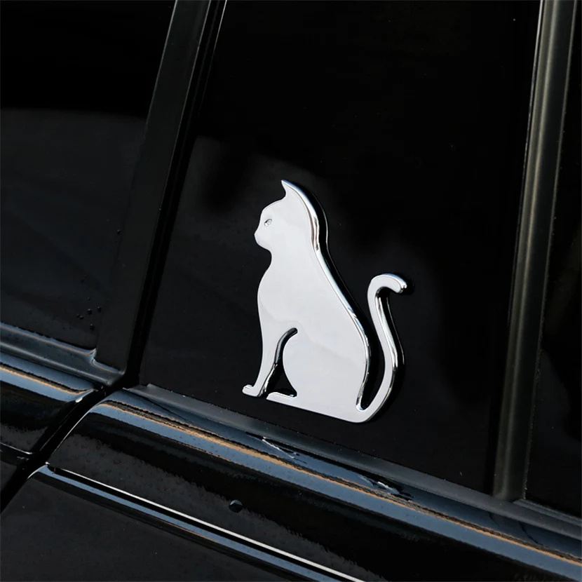 Automobilio Stilius 3D Aliuminio lydinio Cute Kačių Emblema Lipdukas lipdukai BMW Audi Toyota Peugeot Citroen, Suzuki dėl 
