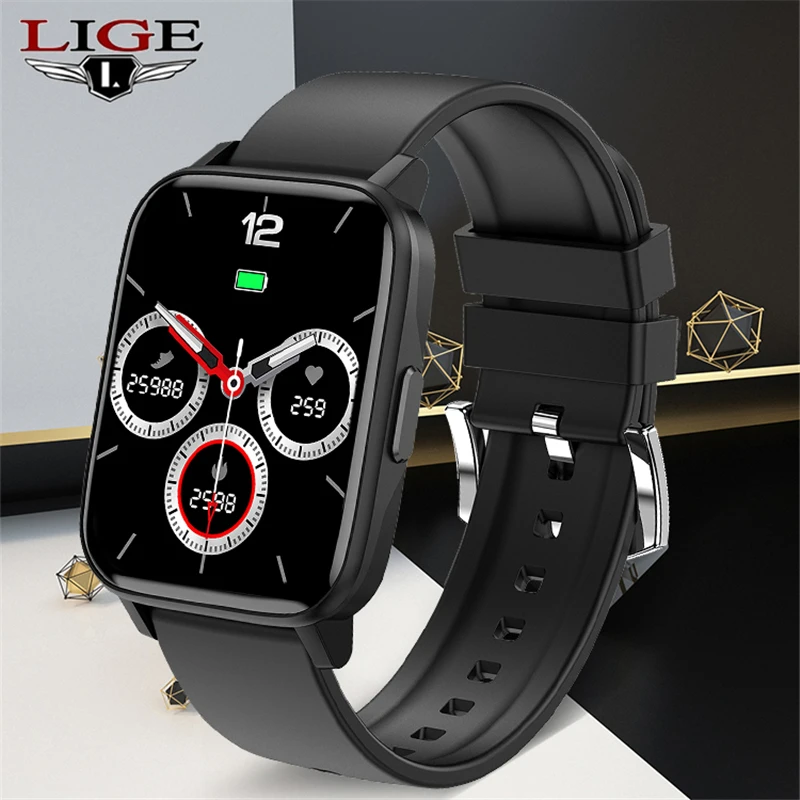 LIGE 2021 Naujas Smart Watch Vyrų 1.69 Colių Full Touch Didelis Ekranas Fitness Tracker Sporto Vandeniui Moterų Smartwatch už Xiaomi Phone
