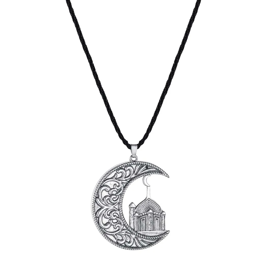 Crescent Moon Ir Mečetė, Islamo Pakabukas Karoliai Moterims, Vyrams Turkijos Religinių Juvelyrikos Musulmonų Karoliai Dovana
