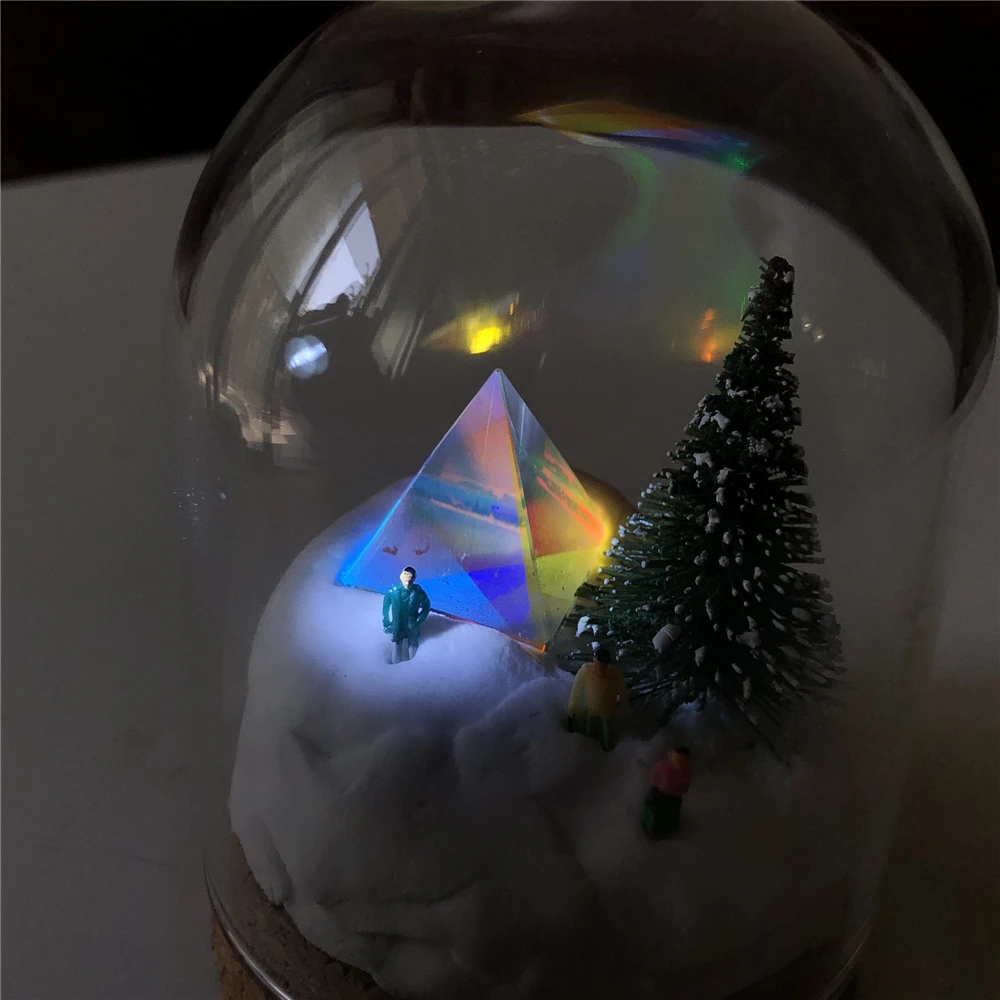 Piramidės naktį žibintai miegamojo puošimas Stiklo papuošalai naktį šviesos diodų (led) dovana gimtadienio berniukų, mergaičių vaivorykštė lempos Kūrybos dovana