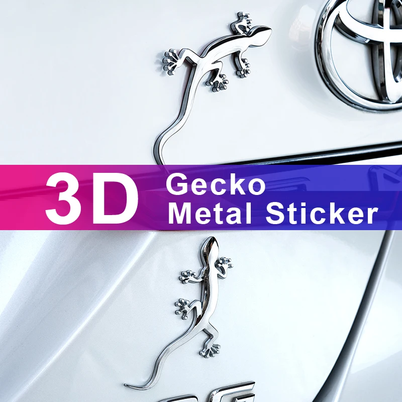 1 VNT Metalo 3D Automobilių Lipdukai Gecko Formos Emblema 