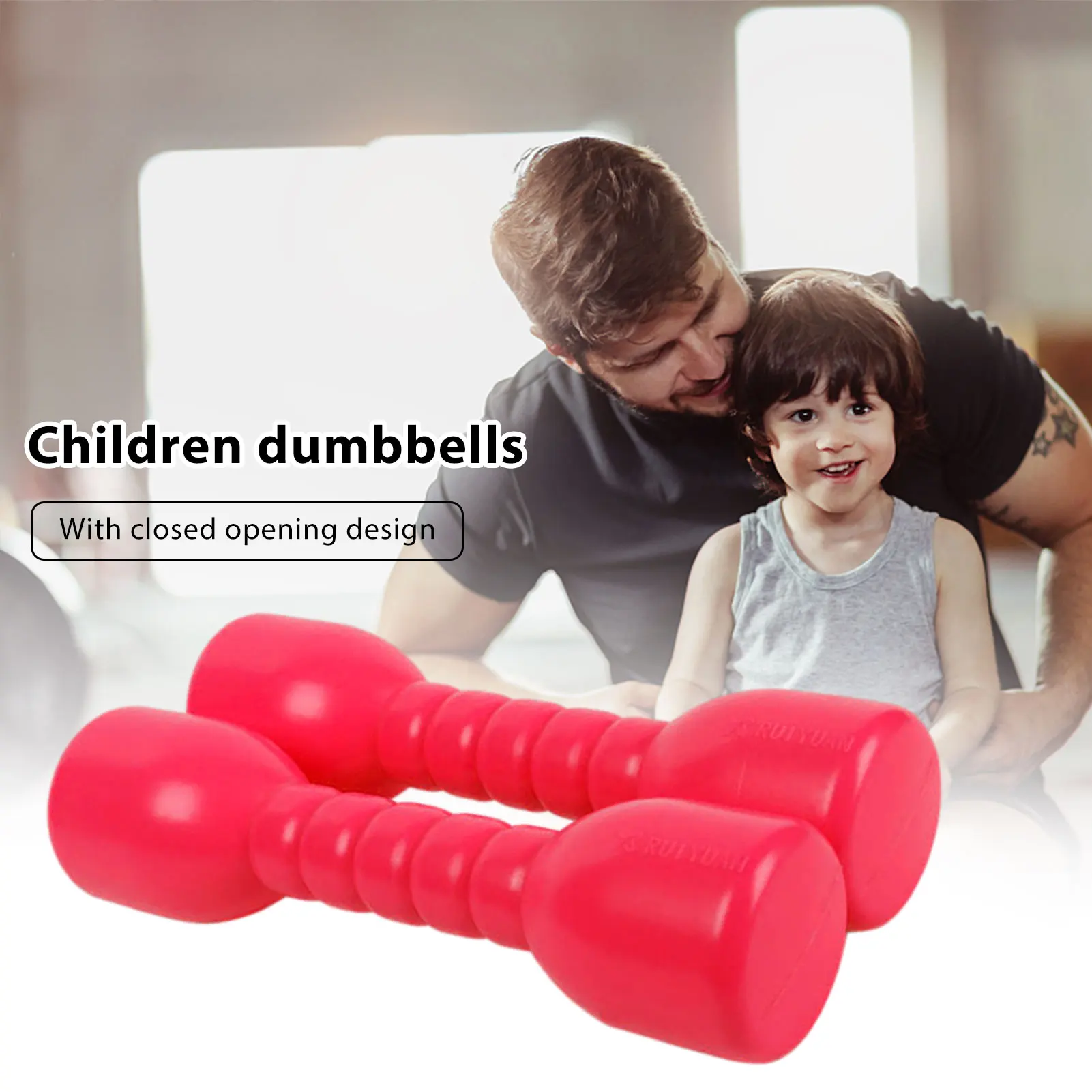 2 VNT ABS Vaikų Plastikiniai Dumbell Fitneso Įranga Vaikai Mokymų Veiklos Lauko Šokių Įrankis Treniruotės Naudotis Žaislas 19X5cm