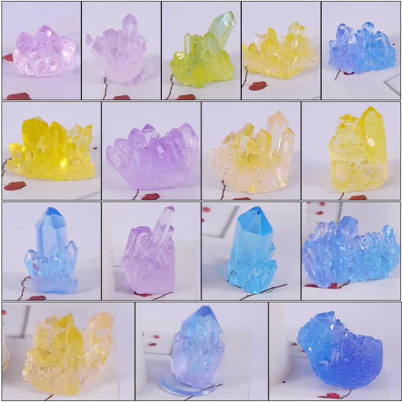 Kristalų sankaupos akmens rockery ice cube kristalų papuošalai rankų darbo silikono formos 
