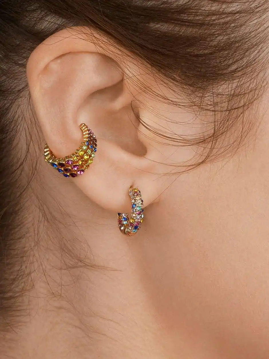 2020 naujas mados bohemijos aukštos kokybės auskarai C formos CZ kalnų krištolas mažų ausų klipas moterų auskarai, vestuviniai aksesuarai dovanos