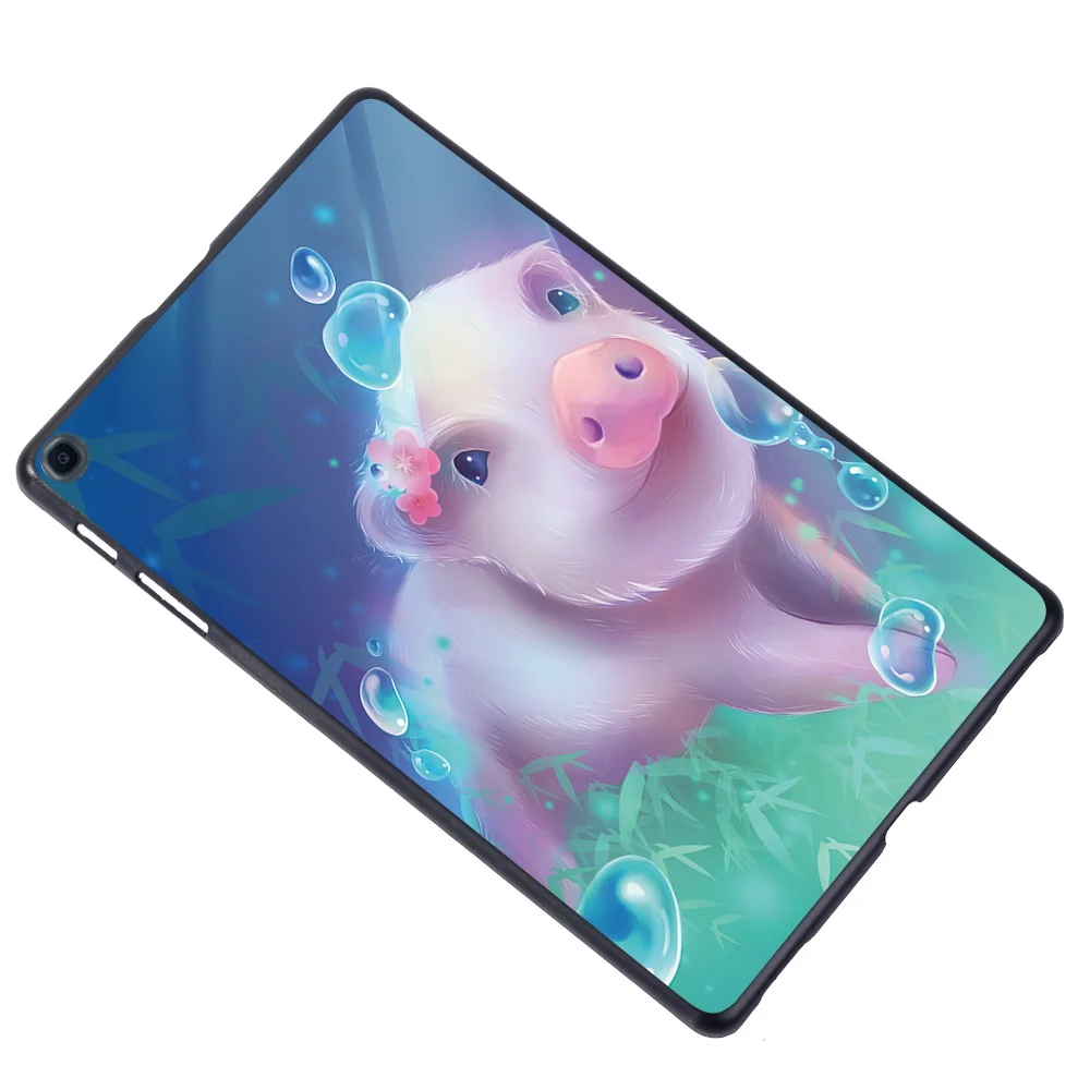 Case for Samsung Galaxy Tab 8.0 (2019 M.) T290/T295 Spausdinti PC Plastiko Apsaugos atgal Planšetinio kompiuterio korpuso Dangtelis + Nemokamas Stylus