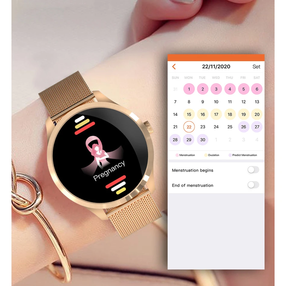 GEJIAN Naujas Smart Watch Moterų Fiziologinius Širdies ritmą, Kraujo Spaudimą Stebėti Xiaomi 