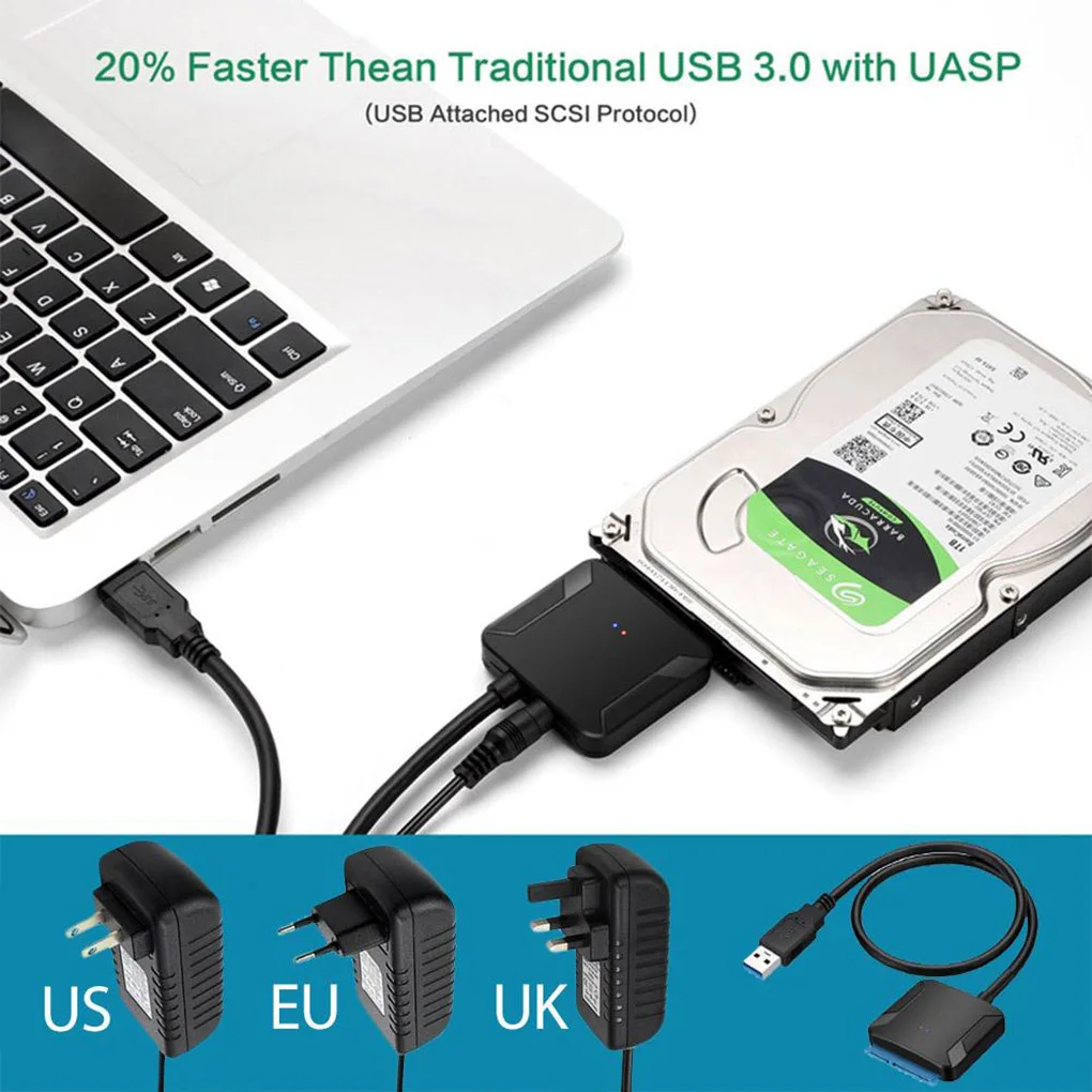 USB 3.0 Prie SATA 3 Kabelis Sata Į USB Adapteris Konvertuoti Laidai palaiko 2.5 3.5 Išorės SSD HDD Adapteris Kietųjų Diskų Keitiklio Laido