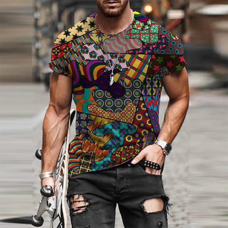 Retro 3D spausdinimo vyriški marškinėliai atsitiktinis trumparankoviai O-kaklo megztinis marškinėliai street jaunimo greitai-džiovinimo mados drabužių 2021