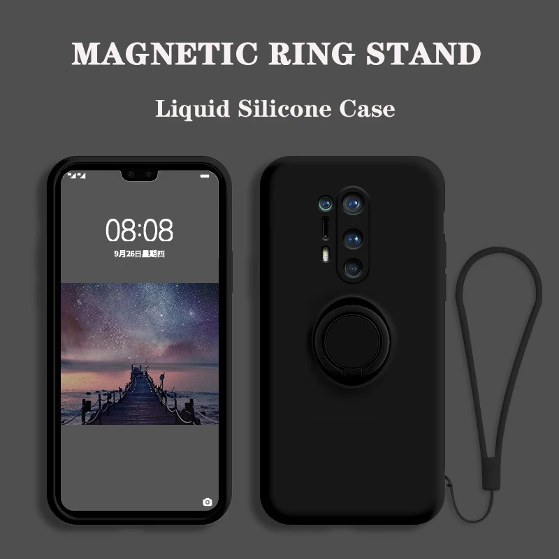 Originalus Silikoninis Magnetinis Žiedas Turėtojas Atveju Oneplus 8 Pro 
