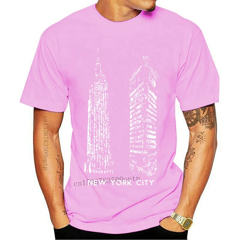 Įrengtas Niujorko Miesto Pastatų Projektavimas, Architektūra Marškinėlius Vyrų Grafinis Vyrų Tshirts Įgulos Kaklo Drabužiai