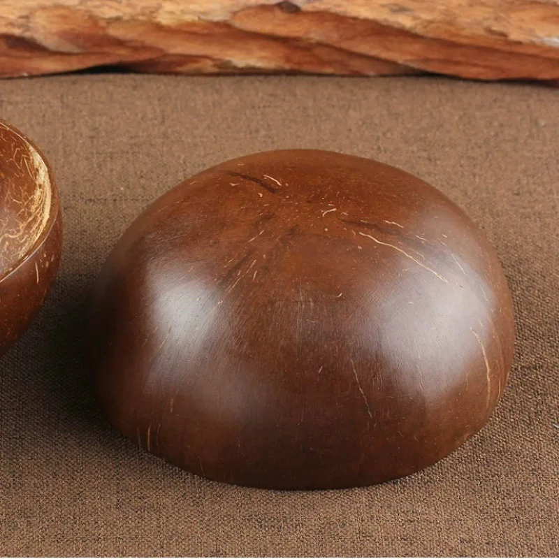 Kokoso lukšto dubuo nerūdijančio plieno šaukštas šakutė vaisių salotos natūralus kokoso vaisių dubuo virtuvės makaronai ryžių dubenėlį amatų papuošalai