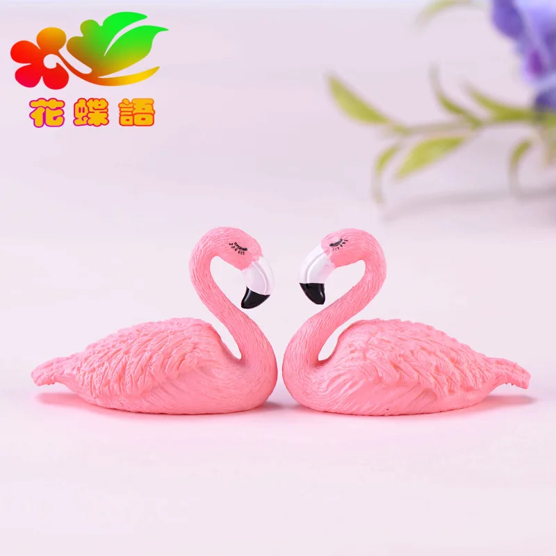 1PCS Flamingas miniatiūrinės figūrėlės PVC suvenyrų plastiko Amatų Tortas Kūrybos dovanos, Dovana, Priedai statulėlės sodo puošmena