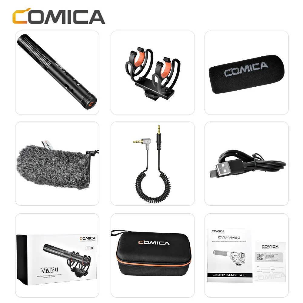 COMICA BTM-VM20 Profesinės Įrašymas Mikrofonas TRRS 3.5 mm BPM VM20 Cardioid Kondensatoriaus MIKROFONAS, skirti Vaizdo Išmanųjį telefoną DSLR Fotoaparatas