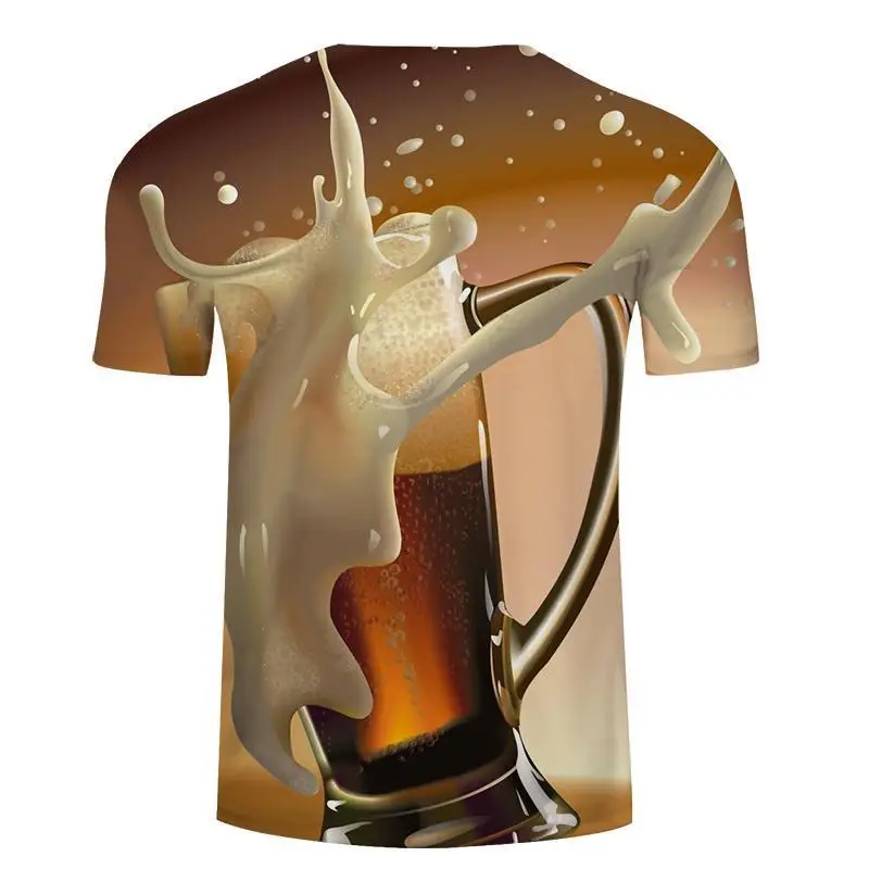 Naujas 3d T -Shirt Vyrai 'S Alaus /Hamburger /Pokerio Hip-Hop' O-Kaklo trumpomis Rankovėmis Vyrams /Moterims T -Shirt Atspausdintas T -Shirt Viršų
