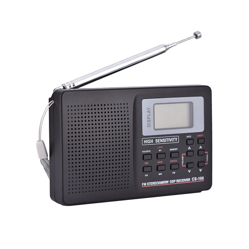 Naujas Nešiojamas Skaitmeninis Pasaulis Pilnas Juostoje, Radijo Imtuvas AM/FM/SW/MW/LW Radijo su Išorinės Antenos DOM668