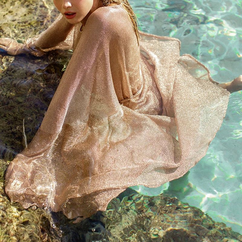 Paplūdimio Cover Up Suknelė Megzta Tunika Bikini Padengti Iki Maudymosi Kostiumėliai, Naujas 2021 M. Vasaros Moterų Apdaras De Plage Paplūdimys Cardigan Padengti Ups Suknelės