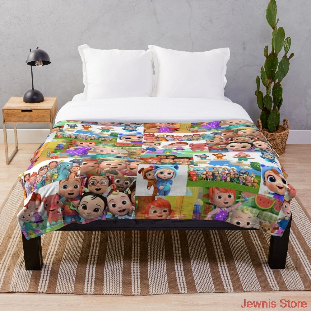 Cocomelon Koliažas Kūrinys Mesti Antklodė antklodė padengti, šiltas apdaila, lova ir sofa-lova, taikytina vyrams ir moterims