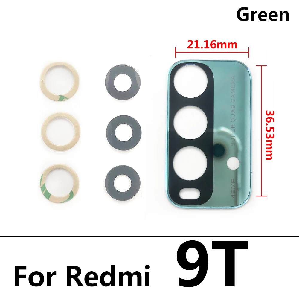 20Pcs/Daug，Kameros Stiklo lęšis Xiaomi Redmi 9T Galinis galinė vaizdo Kamera Stiklinis Lęšis Su Ahesive Lipdukas Remonto Įrankių Rinkinys